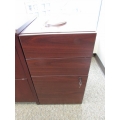 Mahogany 3 Drawer Box Box File Pedestal, Locking